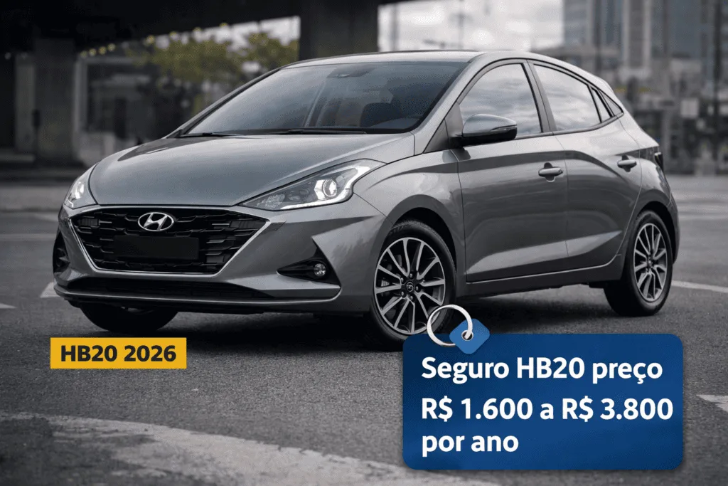 Seguro HB20 preço em 2026: valor médio e fatores que influenciam