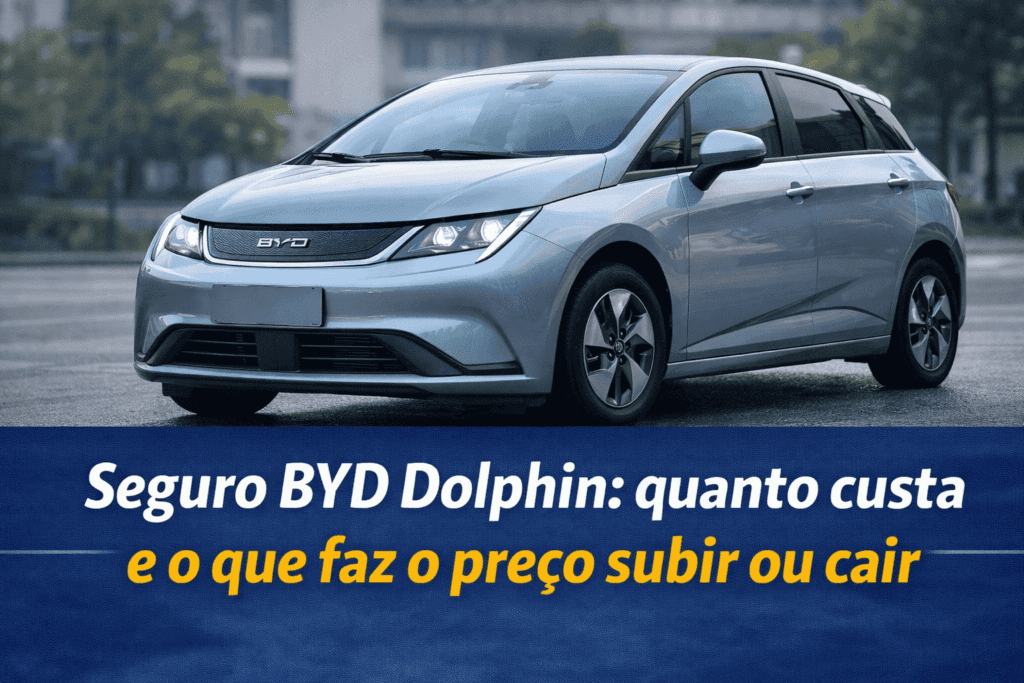 Carro elétrico BYD Dolphin em cenário urbano ilustrando o preço do seguro e os fatores que influenciam a cotação