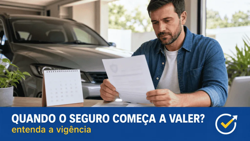 Motorista conferindo apólice e calendário para entender quando o seguro auto começa a valer